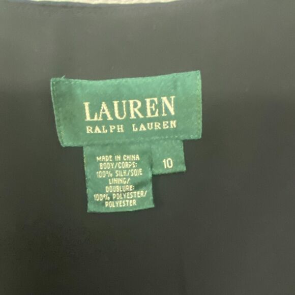 Lauren Ralph Lauren Shirt Womens 10 Black Silk True Wrap Tank Top Office - Picture 3 of 8